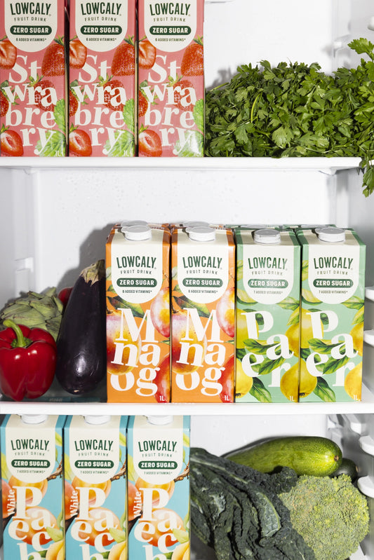 Lowcaly bezcukura augļu dzēriens "baltais persiks" 1L