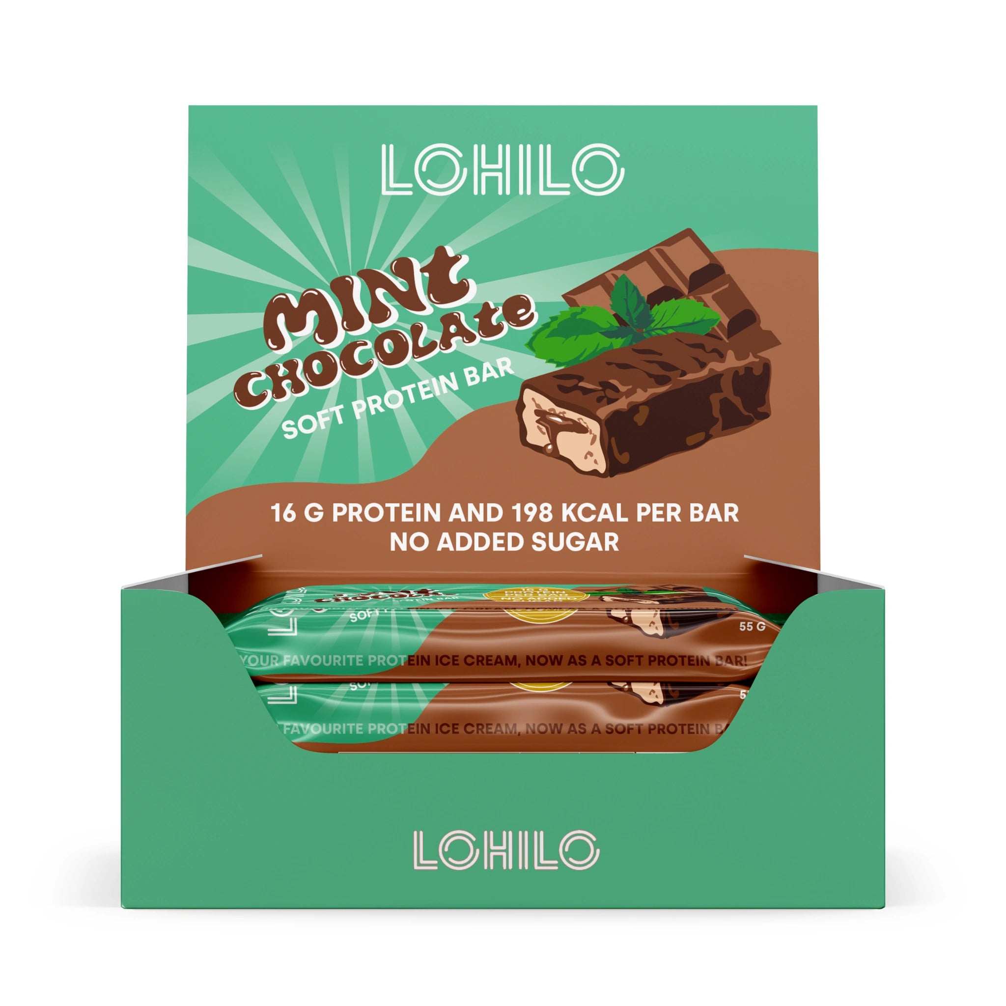 LOHILO Mint Chocolate Protein Bar Box of 12