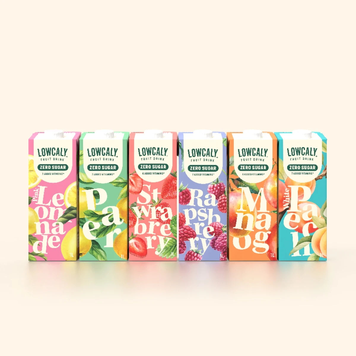 Lowcaly bezcukura augļu dzēriens "baltais persiks" 1L