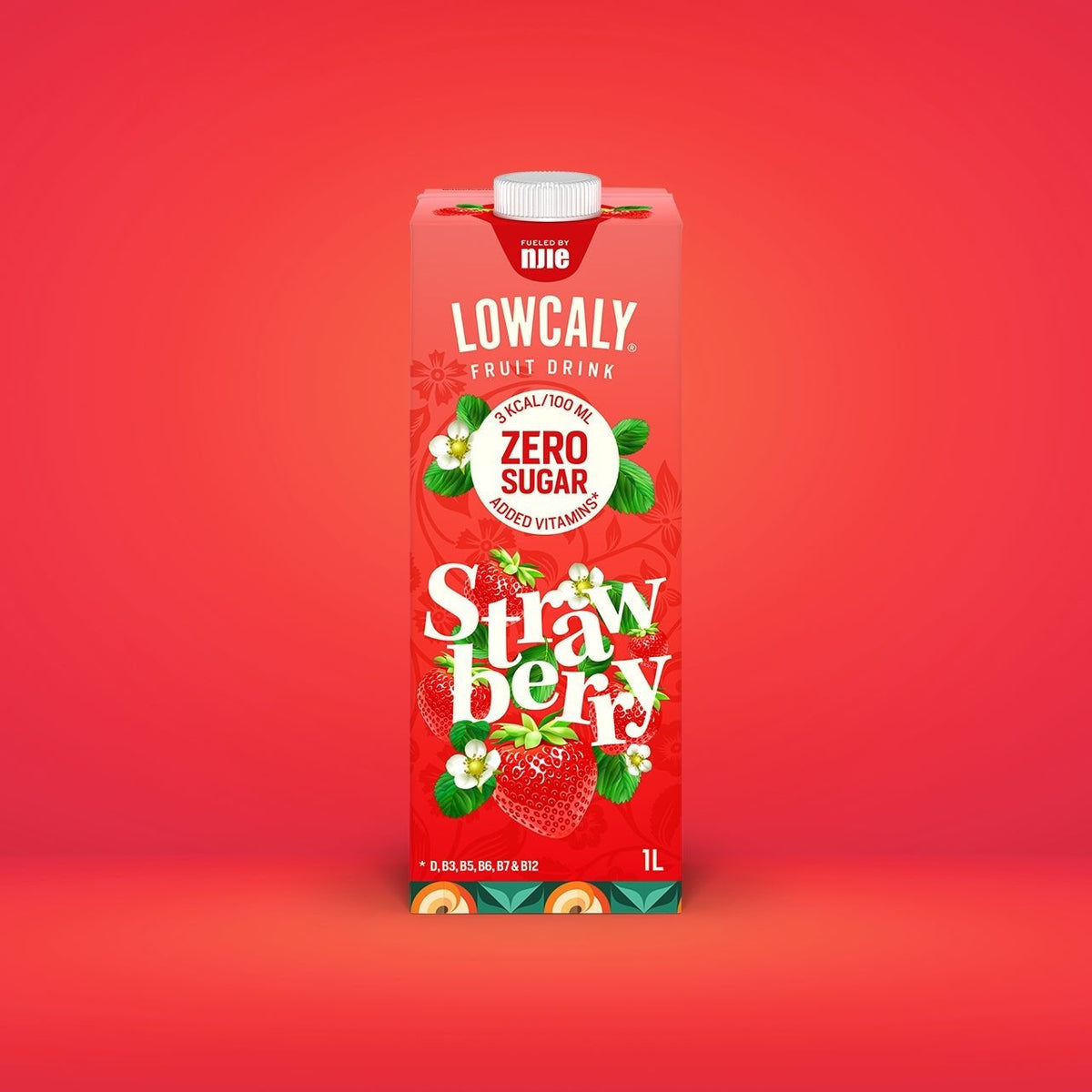 NJIE - Lowcaly suhkruvaba puuviljajook "strawberry" 10 x 1L - njom.ee