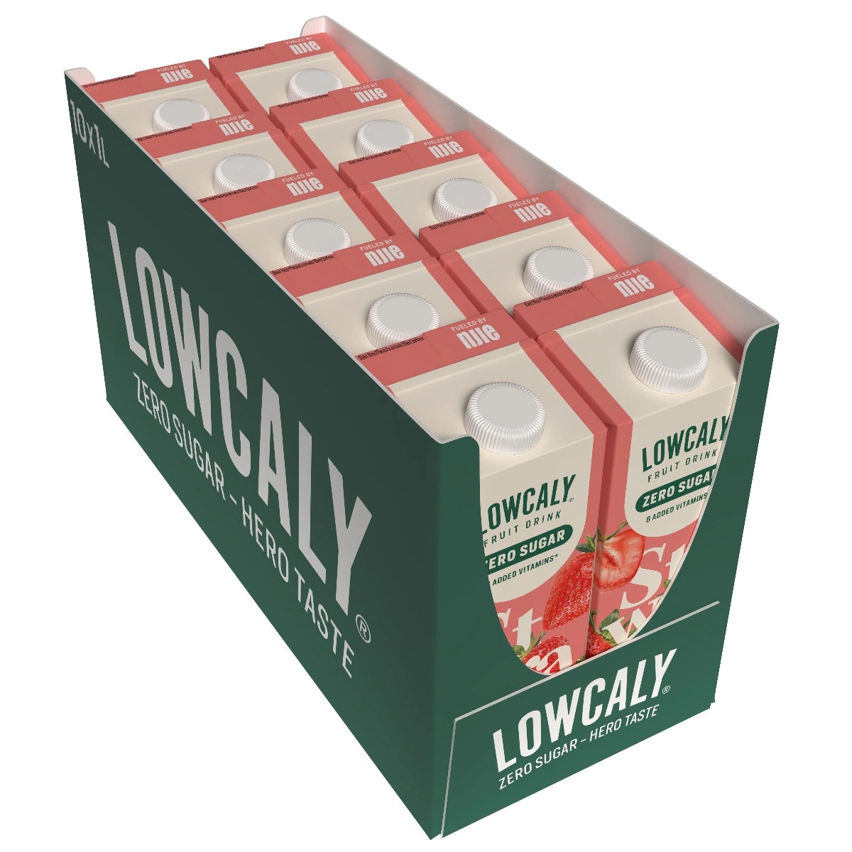 NJIE Lowcaly Strawberry Sugar-Free Fruit Drink Box of 10
