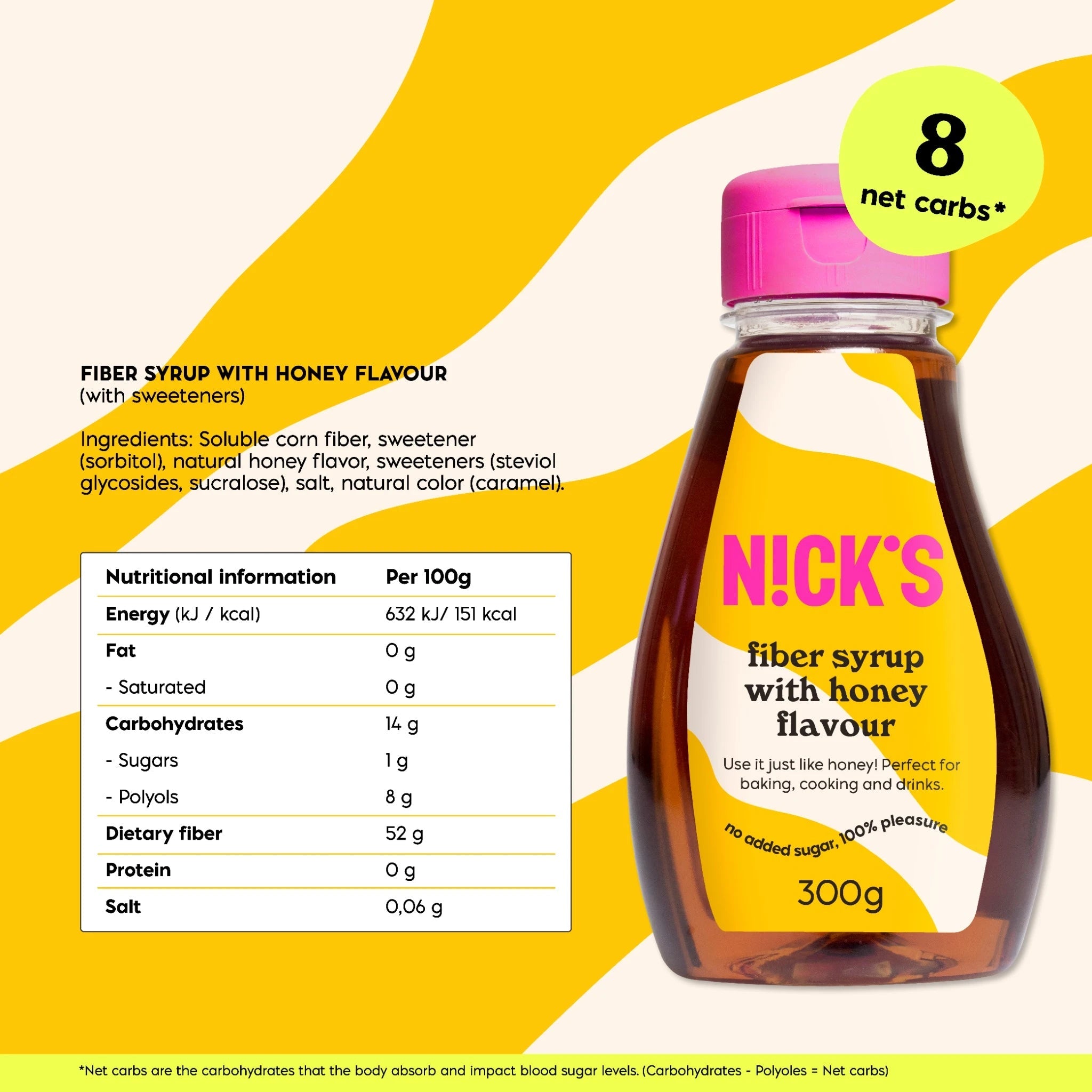 NICK’S Honey Flavour Fiber Syrup 300 g