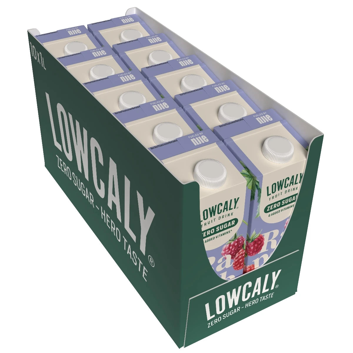 NJIE Lowcaly Raspberry Sorbet Sugar-Free Fruit Drink Box of 10