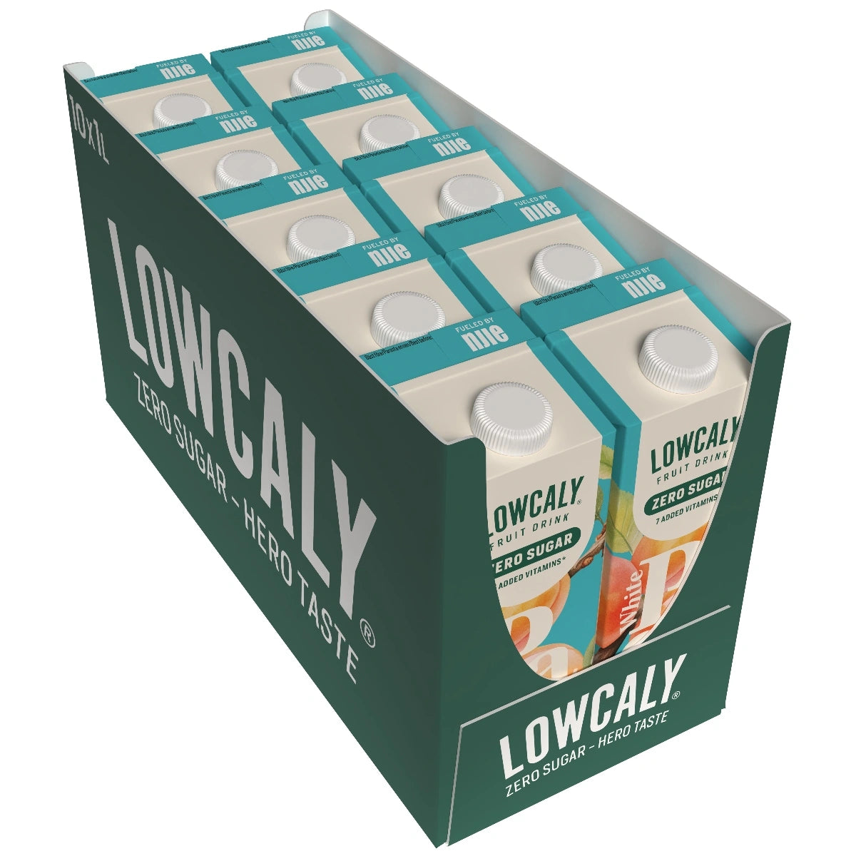 NJIE Lowcaly White Peach Sugar-Free Fruit Drink Box of 10