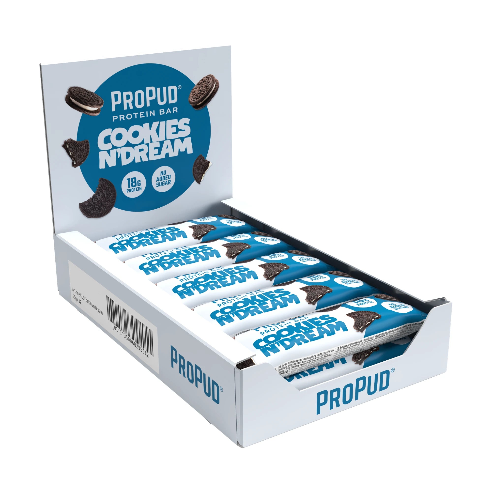 NJIE ProPud Cookies n’ Dream Protein Bar Box of 12