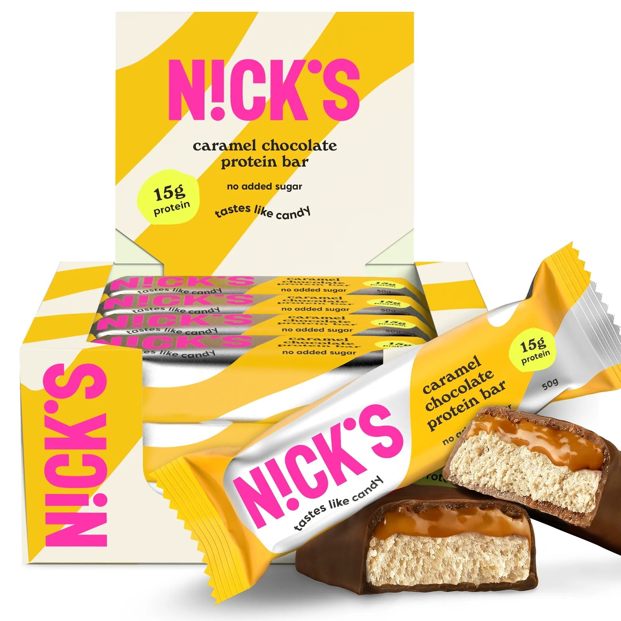 NICK'S Caramel Chocolate Protein Bar Box of 12
