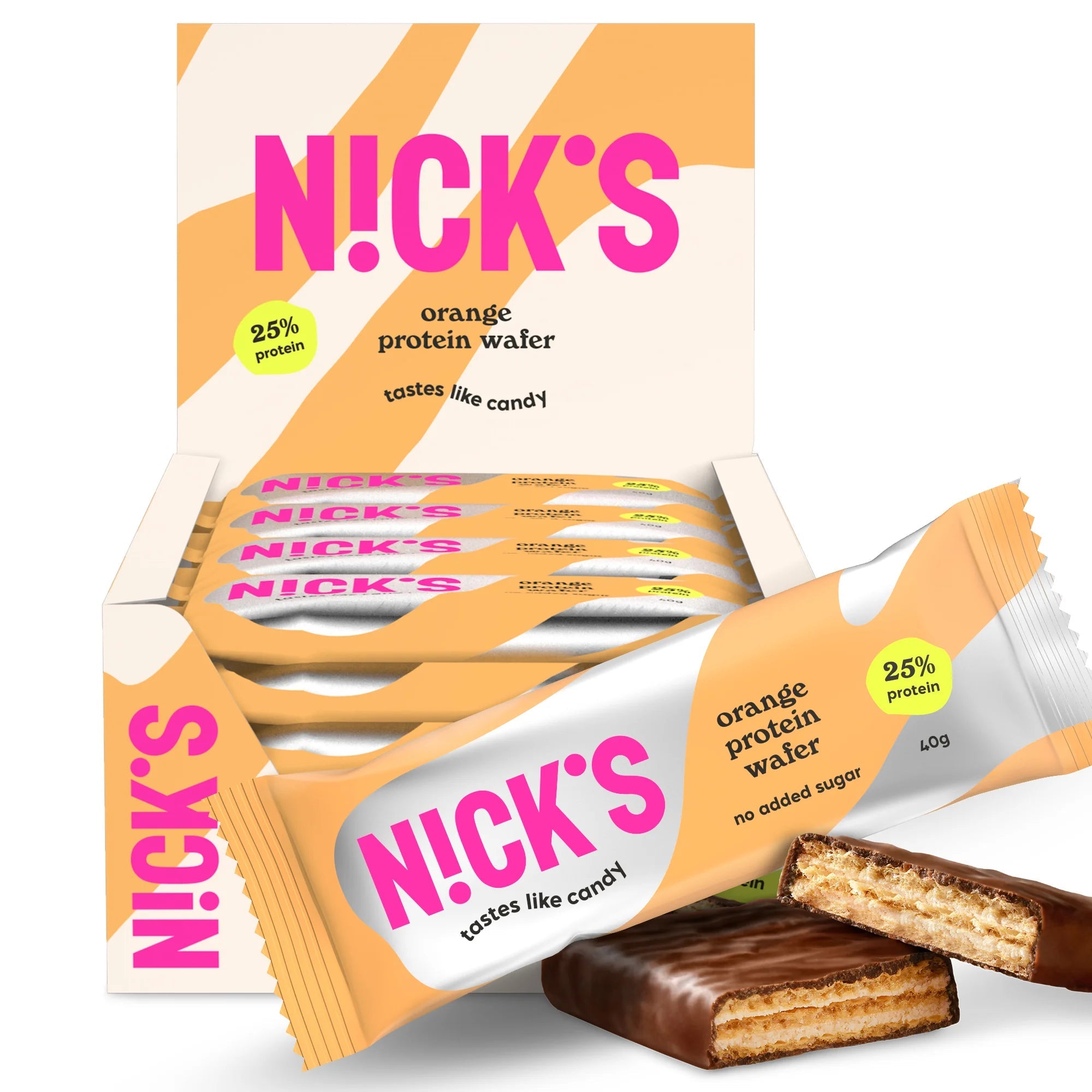 NICK'S Orange Protein Wafer Box of 24