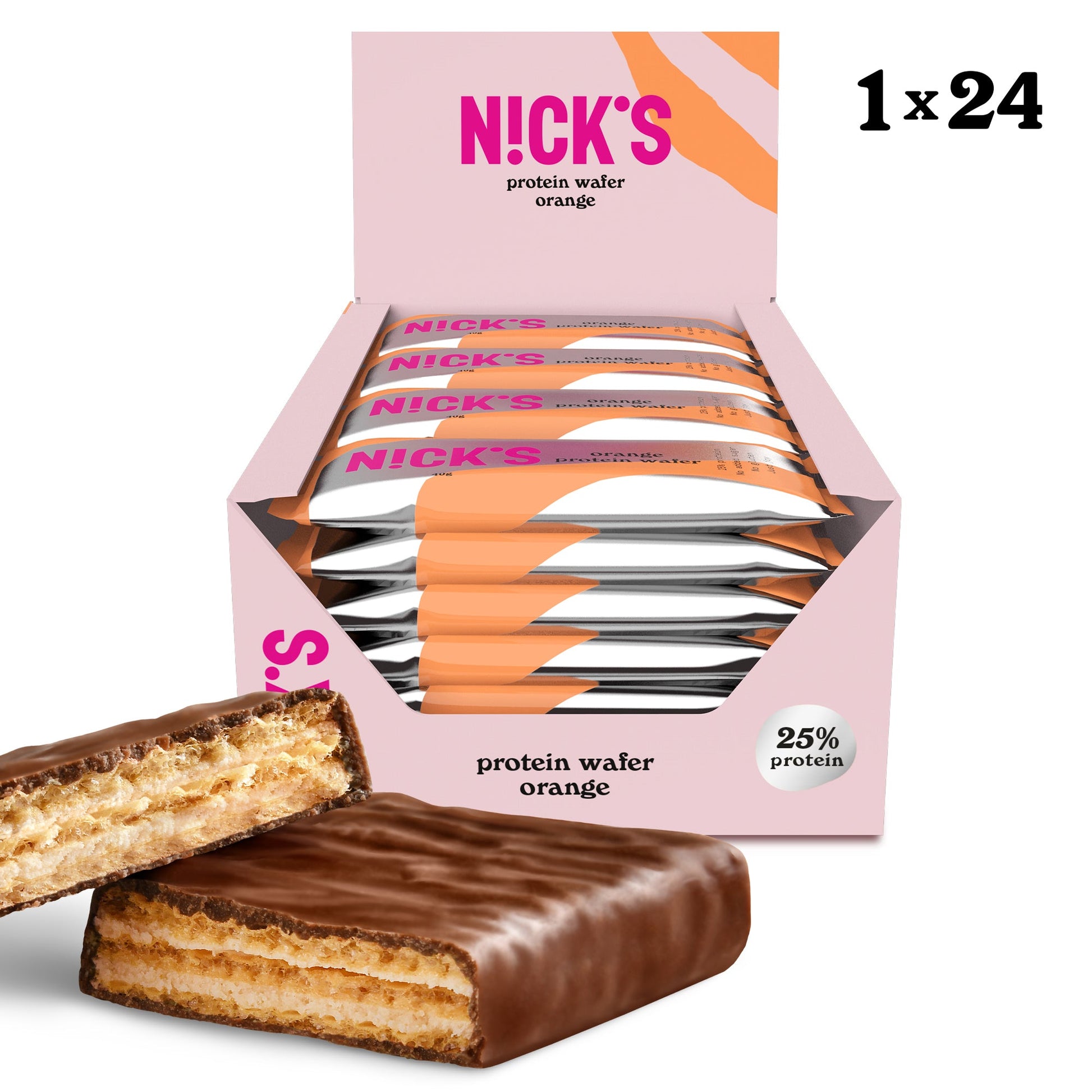 NICK'S - Proteiinivahvel "orange" 24 x 40g - njom.ee